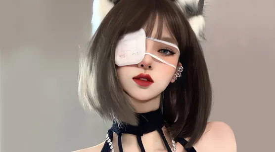 4K动漫福利-个性独眼猫女郎创意手绘壁纸超清4K推荐-iPhone17-1