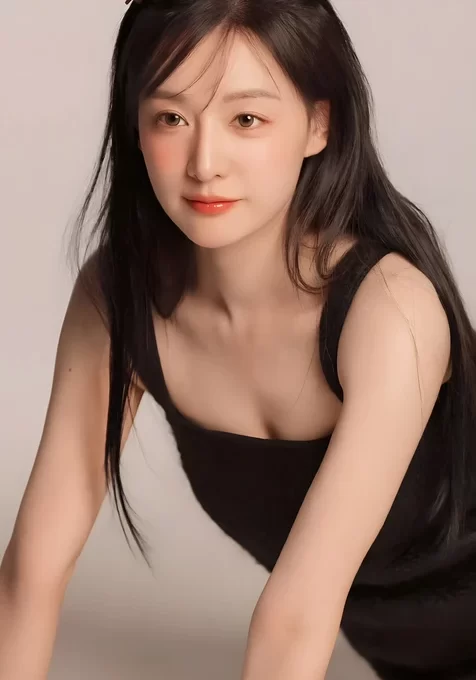 黑衣长发少女·简约清新风写真 高热度手机壁纸