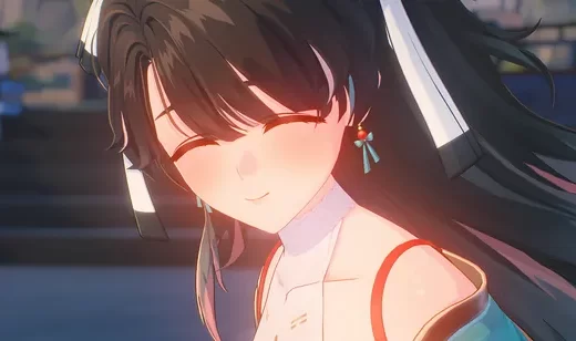 古风黑发少女闭眼微笑唯美阳光场景