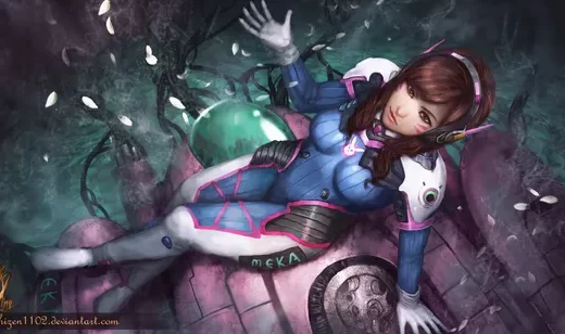 D.Va·机甲战服 暗黑奇幻风 守望先锋游戏壁纸