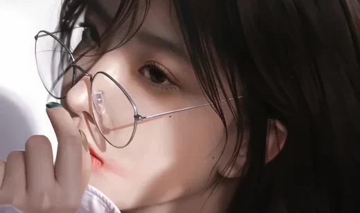 写实风戴眼镜少女·细腻光影动态电脑壁纸推荐