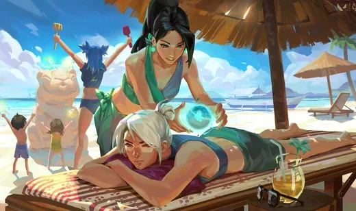 泳池派对按摩场景 清新夏日风 海滨度假动态电脑壁纸