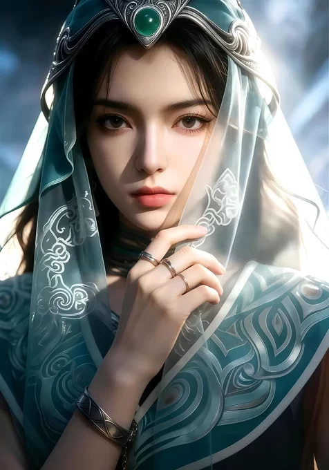 古风玄幻少女乐上师·绿玉轻纱 国风仙侠凡人修仙传角色 唯美壁纸热门款