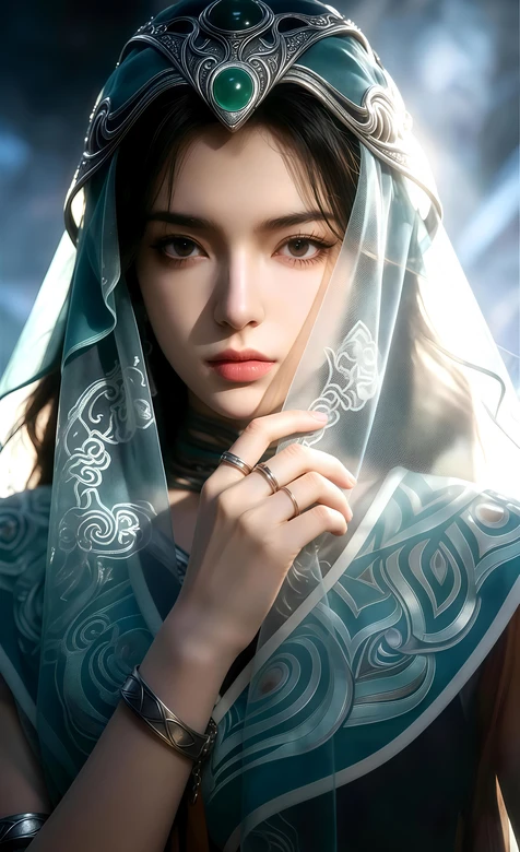 古风玄幻少女乐上师·绿玉轻纱 国风仙侠凡人修仙传角色 唯美壁纸热门款-iPhone17-1