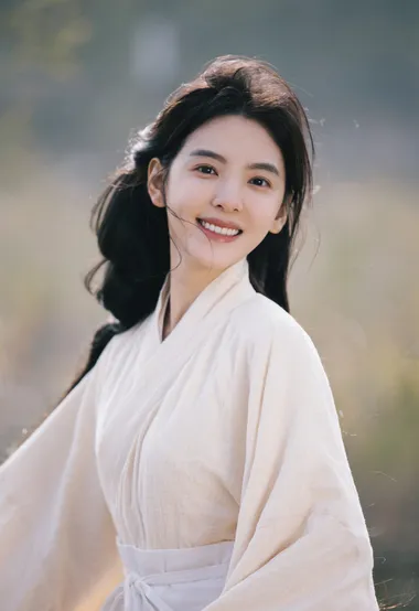 清纯女星章若楠一袭白衣古装长裙仙气飘飘唯美户外写真美图