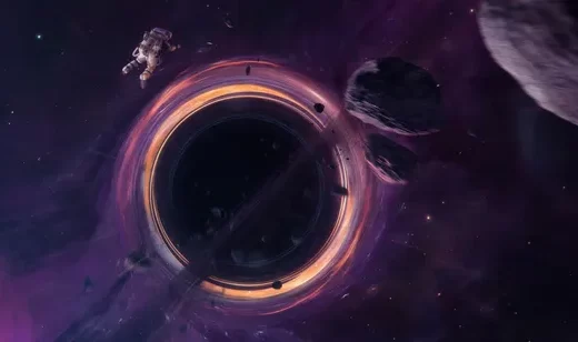 黑洞宇航员与行星科幻太空场景超高清宇宙4K