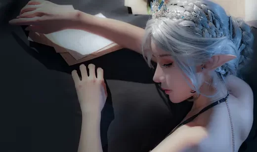 海琴烟 同人 鬼刀壁纸，趴在桌子上的性感美背美女壁纸图片