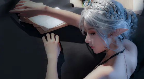 海琴烟 同人 鬼刀壁纸，趴在桌子上的性感美背美女壁纸图片-iPhone17-1