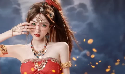 cos美女，cos风铃公主的高颜值美女小姐姐火辣红裙图片