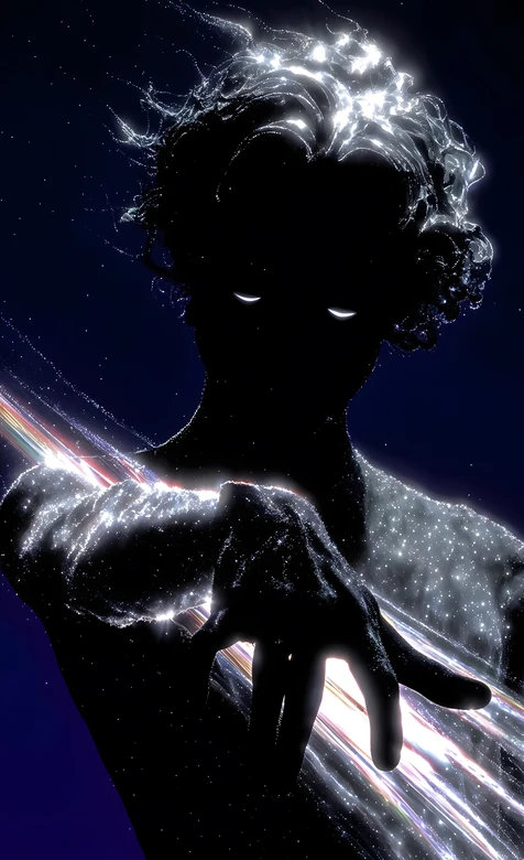 光影粒子神秘人物·暗黑赛博风 超现实手机壁纸推荐-iPhone17-1