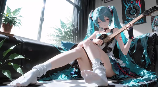 初音未来·异色瞳吉他 二次元 VOCALOID动态电脑壁纸 热门-iPhone17-1