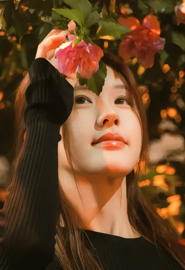 赵露思·花下唯美氛围感 韩娱明星治愈系写真