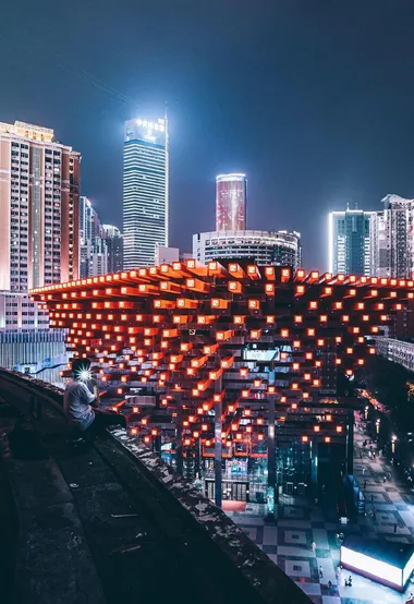 重庆城市夜景图片，五光十色的光影营造出最美的重庆夜色
