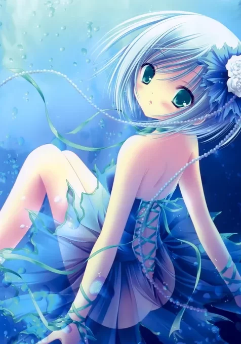 蓝色动漫手机壁纸之美少女