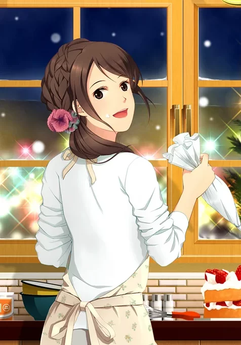 厨房里的动漫美少女手机背景