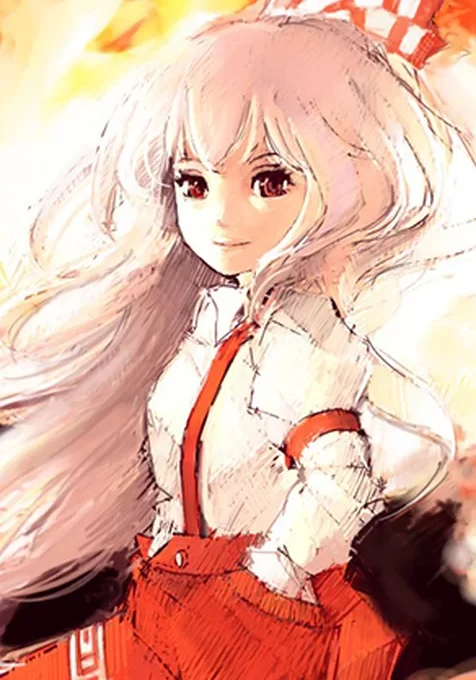 红色系动漫美少女高清手机壁纸
