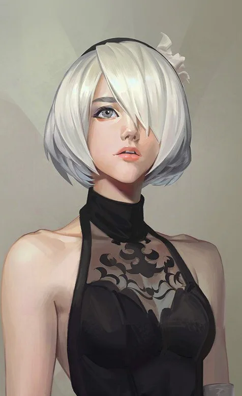 白色短发动漫少女 性感手机壁纸-iPhone17-1