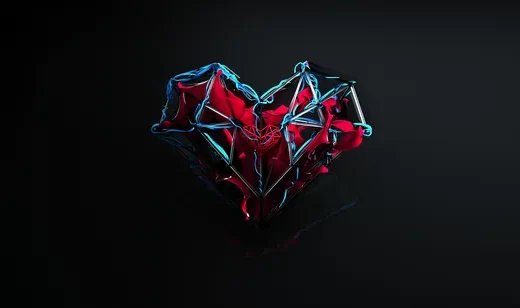 线条组成的心脏 高清4K创意壁纸图片