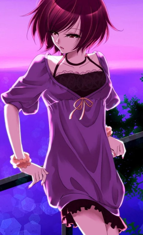 紫色清新清纯女孩手机安卓壁纸下载-iPhone17-1
