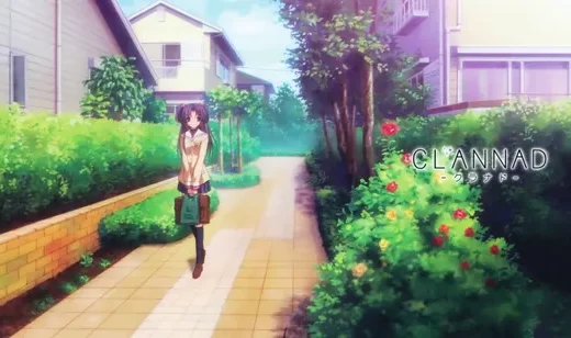唯美街区里的动漫美女壁纸