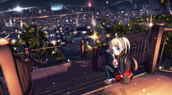 动漫萌娃和唯美夜景电脑壁纸下载-iPhone17-1
