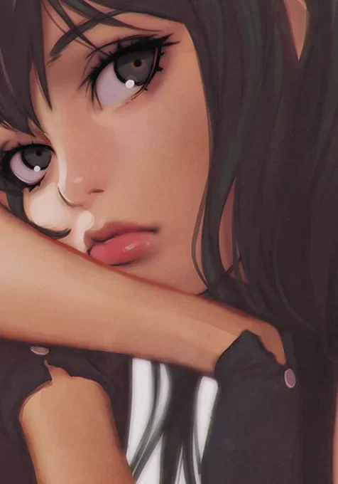 欧美动漫大眼美女头像IPHONEX壁纸图片
