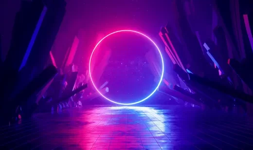 圆形的霓虹圈-很有创意